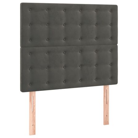 Tête de lit à LED Gris foncé 80x5x118/128 cm Velours