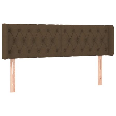 Tête de lit à LED Marron foncé 163x16x78/88 cm Tissu