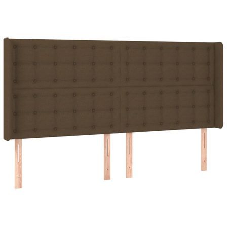 Tête de lit à LED Marron foncé 183x16x118/128 cm Tissu