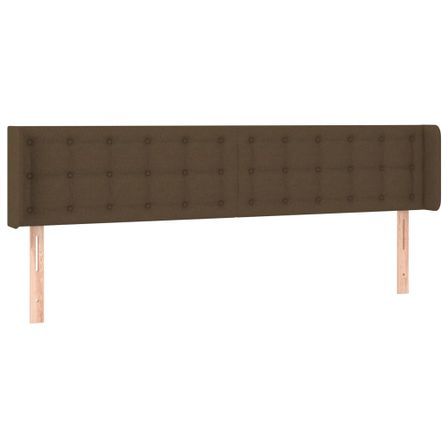 Tête de lit à LED Marron foncé 183x16x78/88 cm Tissu