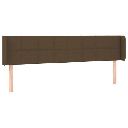 Tête de lit à LED Marron foncé 203x16x78/88 cm Tissu