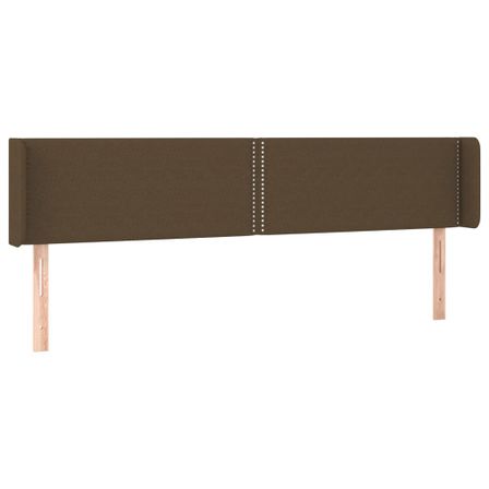 Tête de lit à LED Marron foncé 203x16x78/88 cm Tissu
