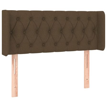 Tête de lit à LED Marron foncé 93x16x78/88 cm Tissu