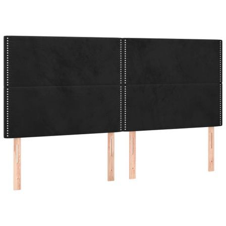 Tête de lit à LED Noir 160x5x118/128 cm Velours