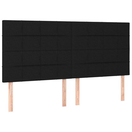Tête de lit à LED Noir 180x5x118/128 cm Tissu
