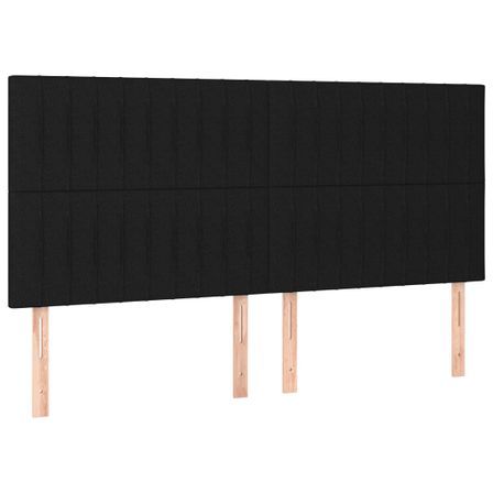 Tête de lit à LED Noir 200x5x118/128 cm Tissu