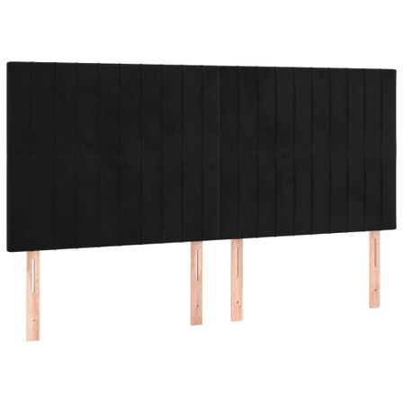 Tête de lit à LED Noir 200x5x118/128 cm Velours
