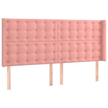 Tête de lit à LED Rose 203x16x118/128 cm Velours