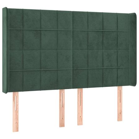 Tête de lit à LED Vert foncé 147x16x118/128 cm Velours