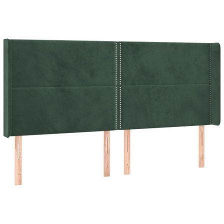 Tête de lit à LED Vert foncé 183x16x118/128 cm Velours