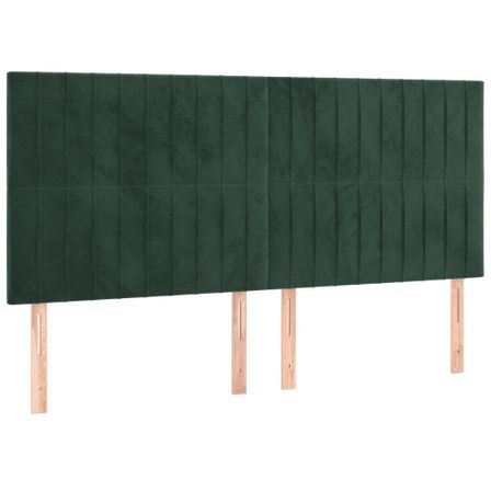 Tête de lit à LED Vert foncé 200x5x118/128 cm Velours