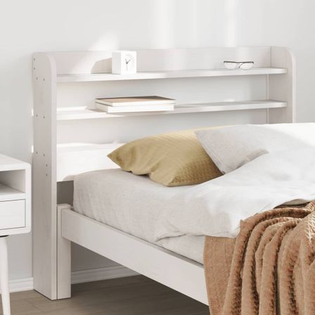 Tête de lit avec étagères blanc 75 cm bois massif de pin