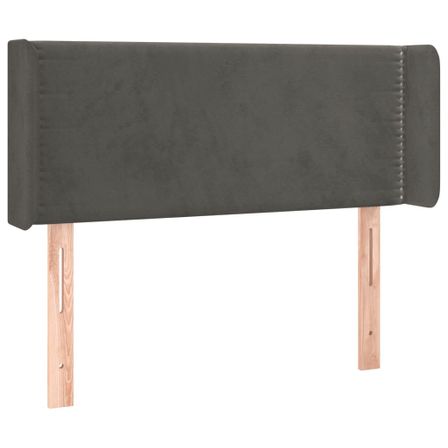 Tête de lit avec oreilles Gris foncé 103x16x78/88 cm Velours