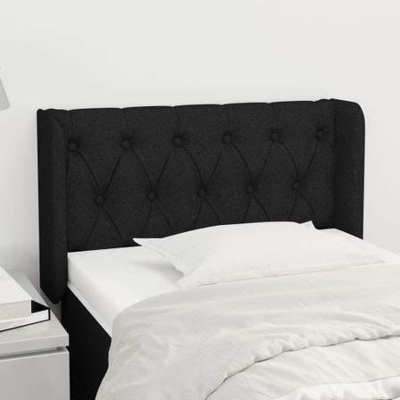 Tête de lit avec oreilles Noir 83x16x78/88 cm Tissu