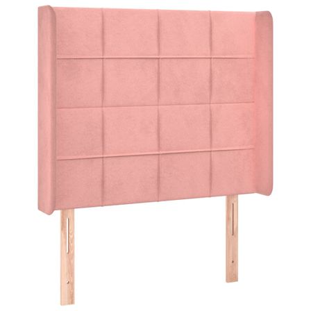 Tête de lit avec oreilles Rose 103x16x118/128 cm Velours