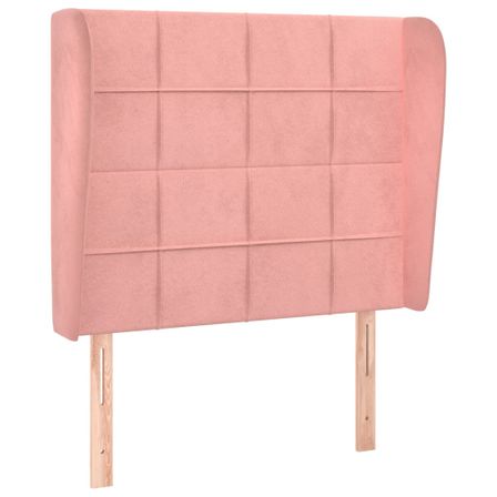 Tête de lit avec oreilles Rose 103x23x118/128 cm Velours