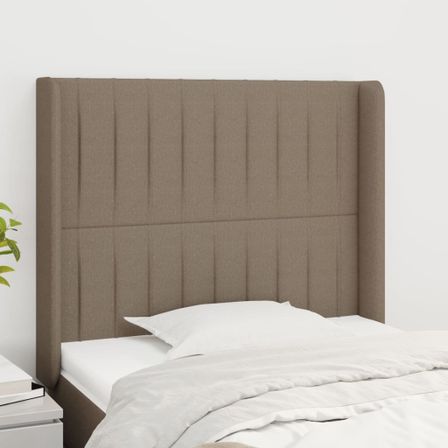 Tête de lit avec oreilles Taupe 93x16x118/128 cm Tissu