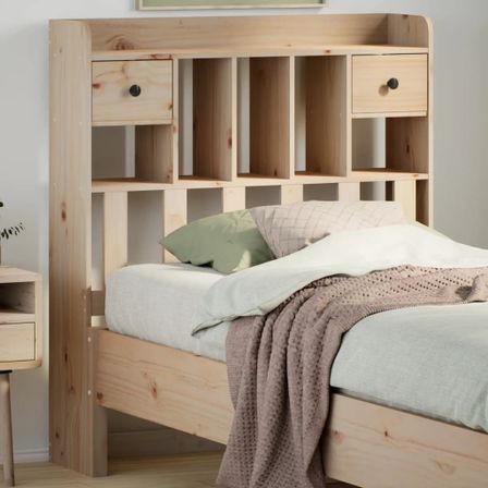 Tête de lit avec rangement 100 cm bois massif de pin