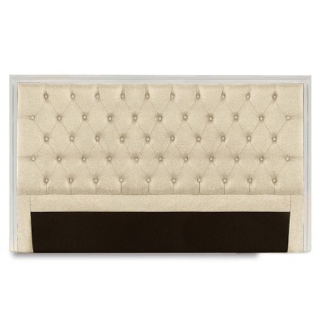 Tête de lit bois blanc et tissu beige Lorna 180 cm