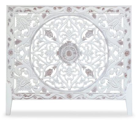 Tête de lit bois sculpté blanc Kotto 160 cm