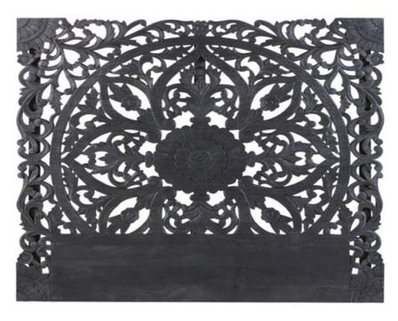 Tête de lit bois sculpté noir Siera 180