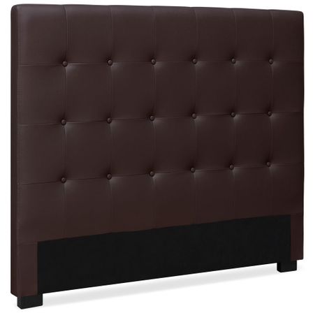 Tête de lit capitonnée Simili cuir Marron Milan 160