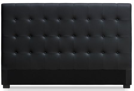 Tête de lit capitonnée Simili cuir Noir Milan 180