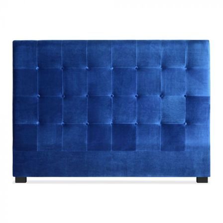 Tête de lit capitonnée velours bleu Luxa 160 cm