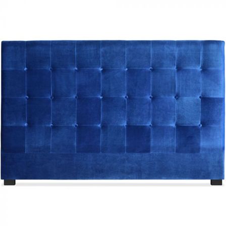 Tête de lit capitonnée velours bleu Luxa 180 cm