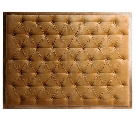 Tête de lit capitonnée velours moutarde 160 Vicky