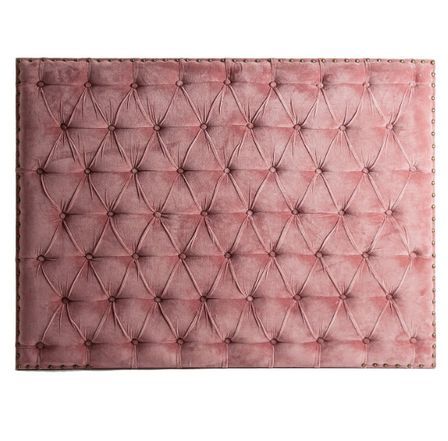 Tête de lit capitonnée velours rose pâle 160 Vicky