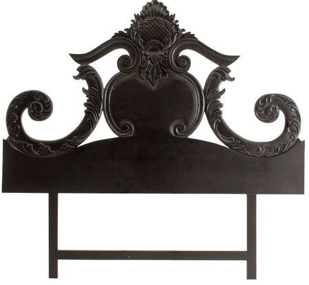 Tête de lit ethnique mindi massif noir Kira 160 cm