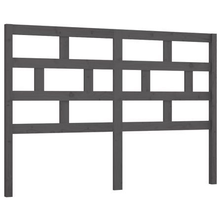 Tête de lit Gris 126x4x100 cm Bois massif de pin 2