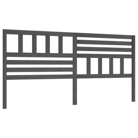 Tête de lit Gris 206x4x100 cm Bois massif de pin 3