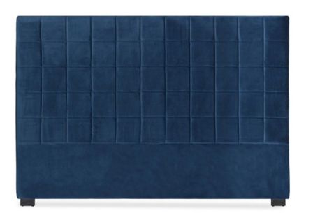 Tête de lit matelassée velours bleu Karo 180