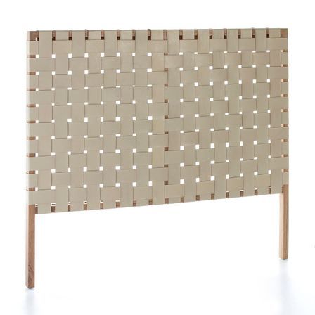 Tête de lit moderne cuir ivoire Steve 160