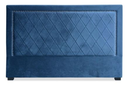 Tête de lit moderne velours bleu Mathy 160