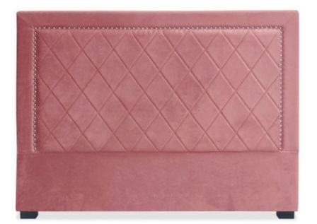 Tête de lit moderne velours rose Mathy 180
