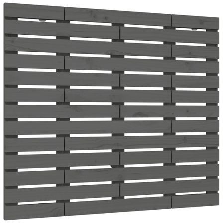 Tête de lit murale Gris 146x3x91,5 cm Bois massif de pin