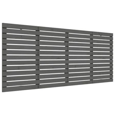 Tête de lit murale Gris 156x3x91,5 cm Bois massif de pin