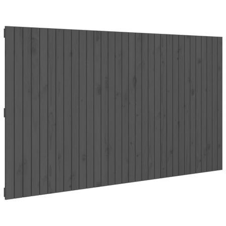 Tête de lit murale Gris 204x3x110 cm Bois massif de pin