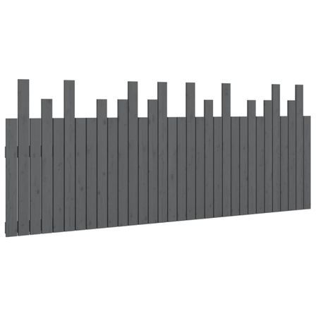 Tête de lit murale Gris 204x3x80 cm Bois massif de pin