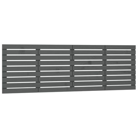 Tête de lit murale Gris 206x3x63 cm Bois massif de pin