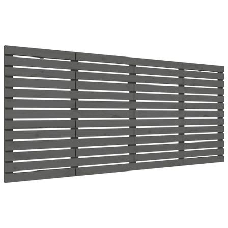 Tête de lit murale Gris 206x3x91,5 cm Bois massif de pin