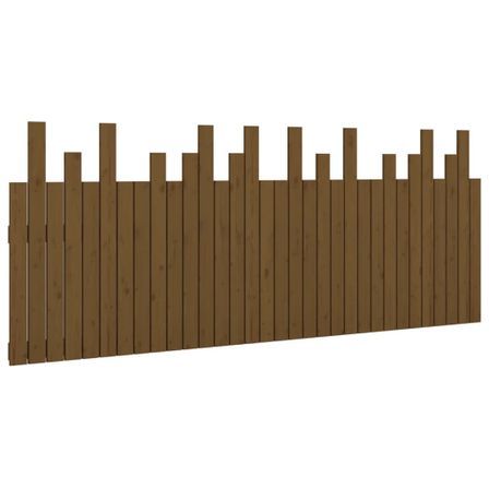 Tête de lit murale Marron miel 204x3x80 cm Bois massif de pin