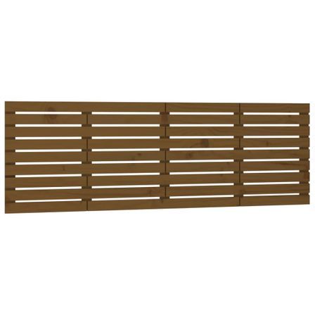 Tête de lit murale Marron miel 206x3x63 cm Bois massif de pin