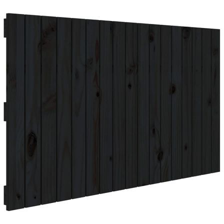 Tête de lit murale Noir 108x3x60 cm Bois massif de pin