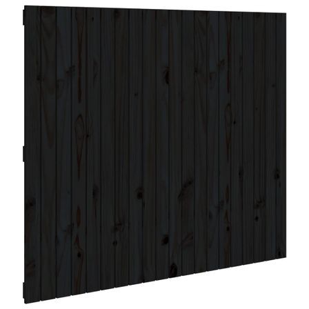 Tête de lit murale Noir 127,5x3x110 cm Bois massif de pin
