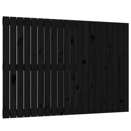 Tête de lit murale Noir 127,5x3x90 cm Bois massif de pin