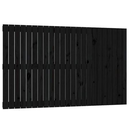 Tête de lit murale Noir 147x3x90 cm Bois massif de pin